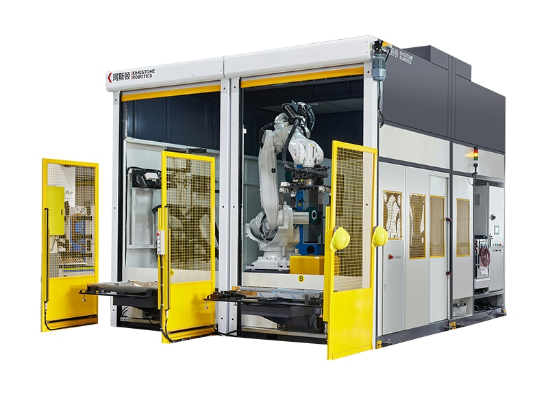 Integrated large workpiece buffing workstation