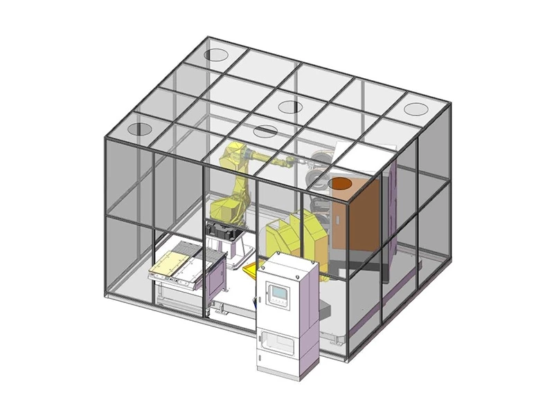 Robotic Buffing Machine with protective cover