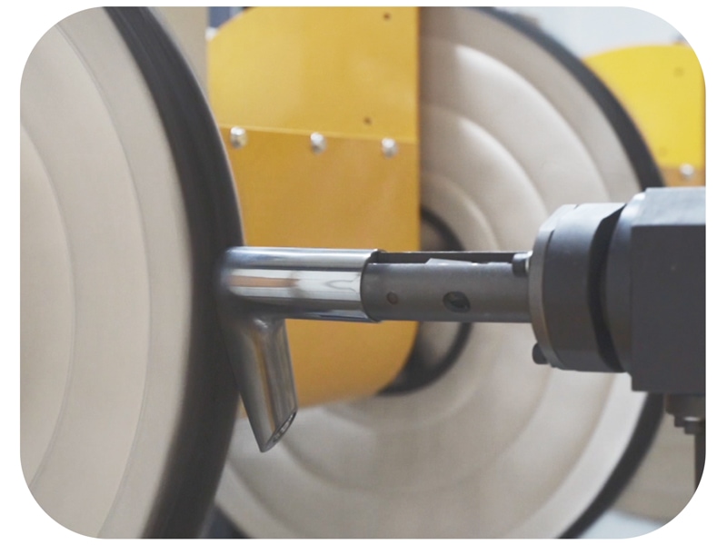 Stainless steel door handle polishing